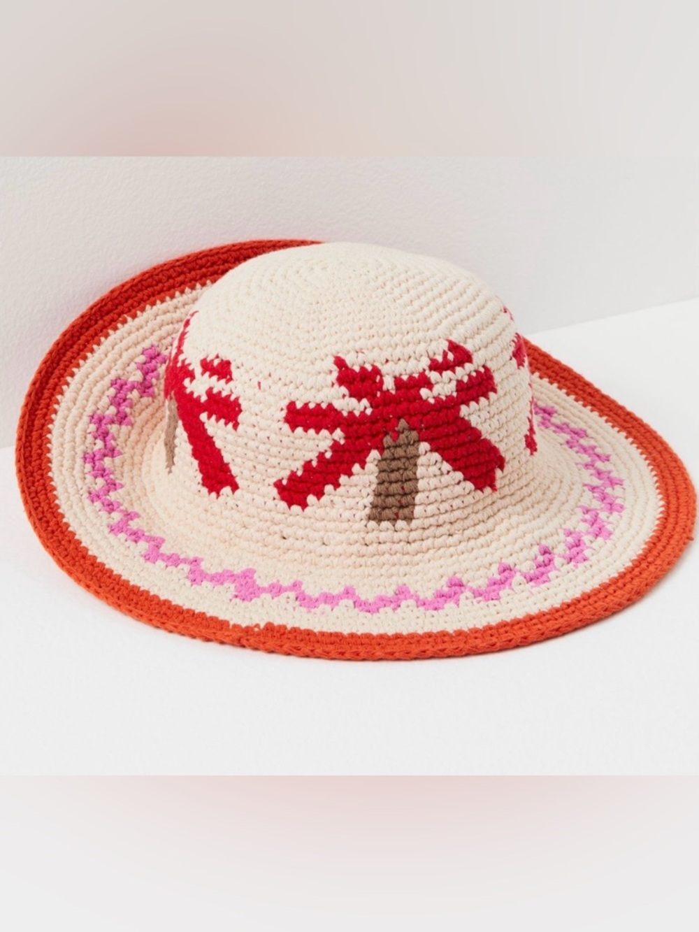 NEW Free People Palm Springs Bucket Hat Cotton Crochet $68 retail